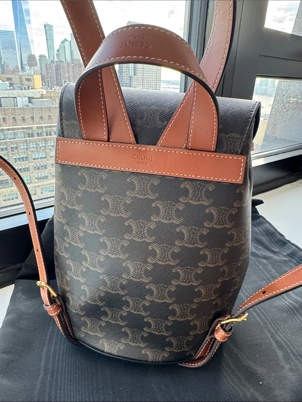 BACKPACK CELINE BONNIE IN Triomphe Canvas and calfskin